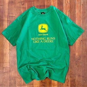 Vintage John Deere Nothing Runs Like A Deere Green Yellow Graphic T-shirt L